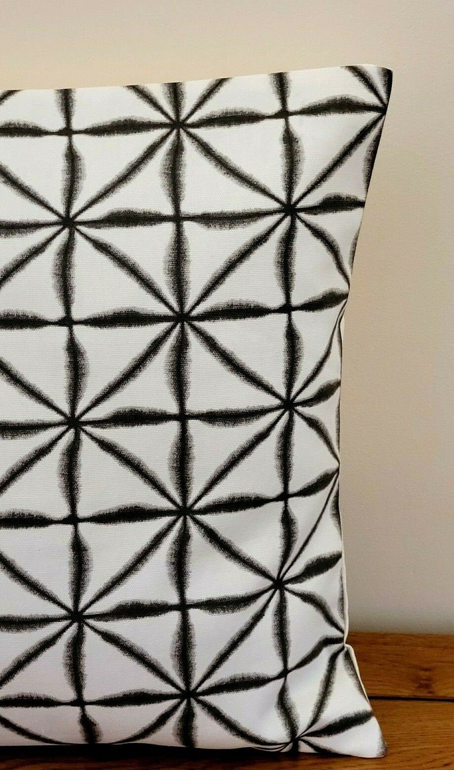 Cushion Cover Nussa Charcoal Black Abstract Geometric Design 10" 12" 14" 16" 17" 18" 20" 22" 24" 26" Clarke & Clarke Handmade 100% Cotton - CushionCoverAndDecor