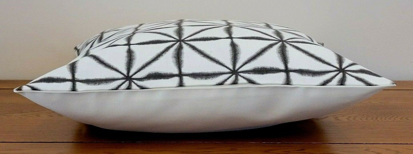 Cushion Cover Nussa Charcoal Black Abstract Geometric Design 10" 12" 14" 16" 17" 18" 20" 22" 24" 26" Clarke & Clarke Handmade 100% Cotton - CushionCoverAndDecor