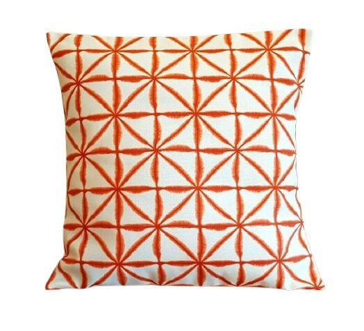 Cushion Cover Nussa Spice Orange Abstract Geometric Design 10" 12" 14" 16" 17" 18" 20" 22" 24" 26" Studio G Handmade 100% Cotton - CushionCoverAndDecor