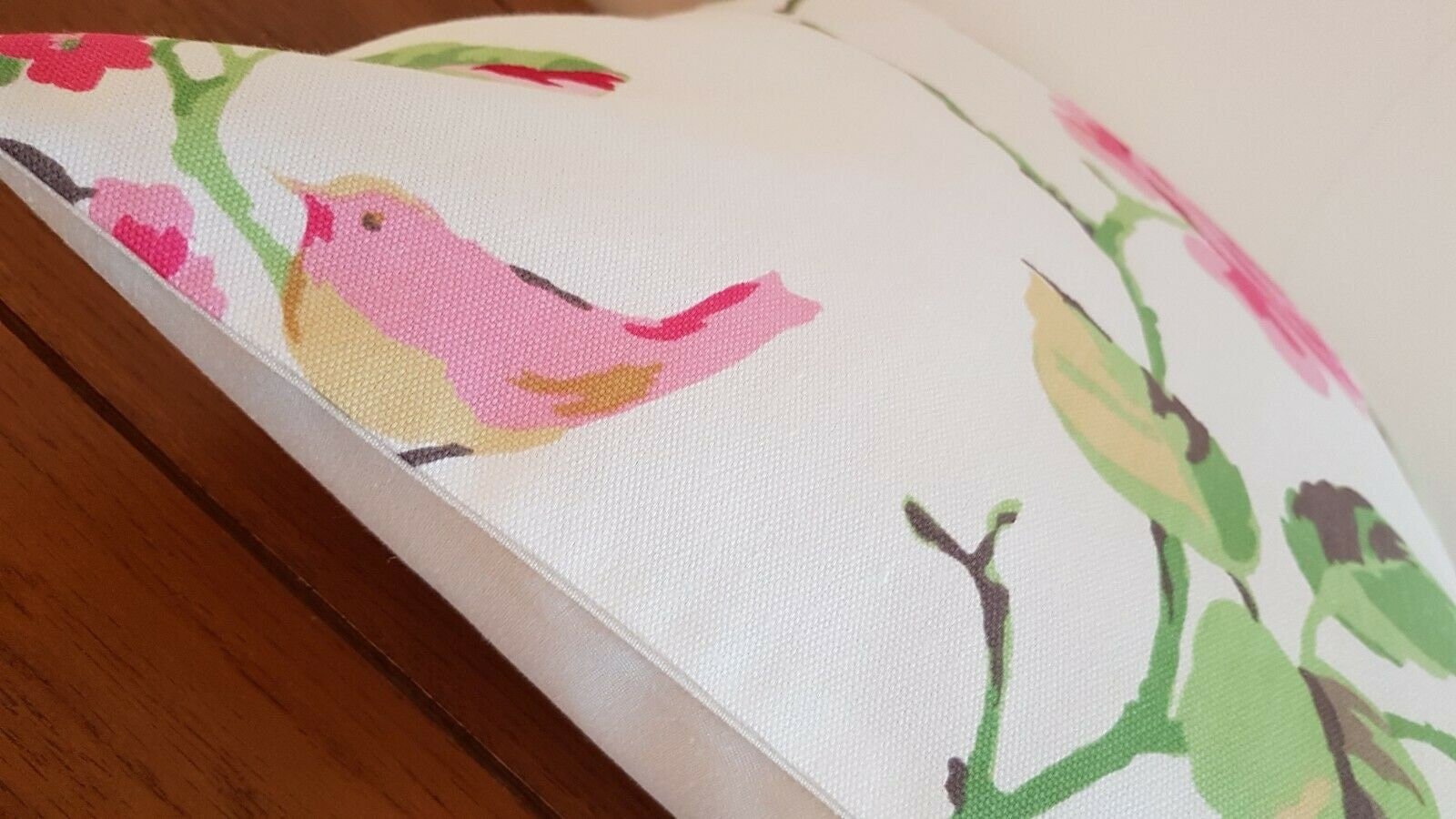 Cushion Cover Pink Green Floral Birds Agatha Summer Design 10" 12" 14" 16" 17" 18" 20" 22" 24" 26" Clarke&clarke 100% Cotton Handmade - CushionCoverAndDecor