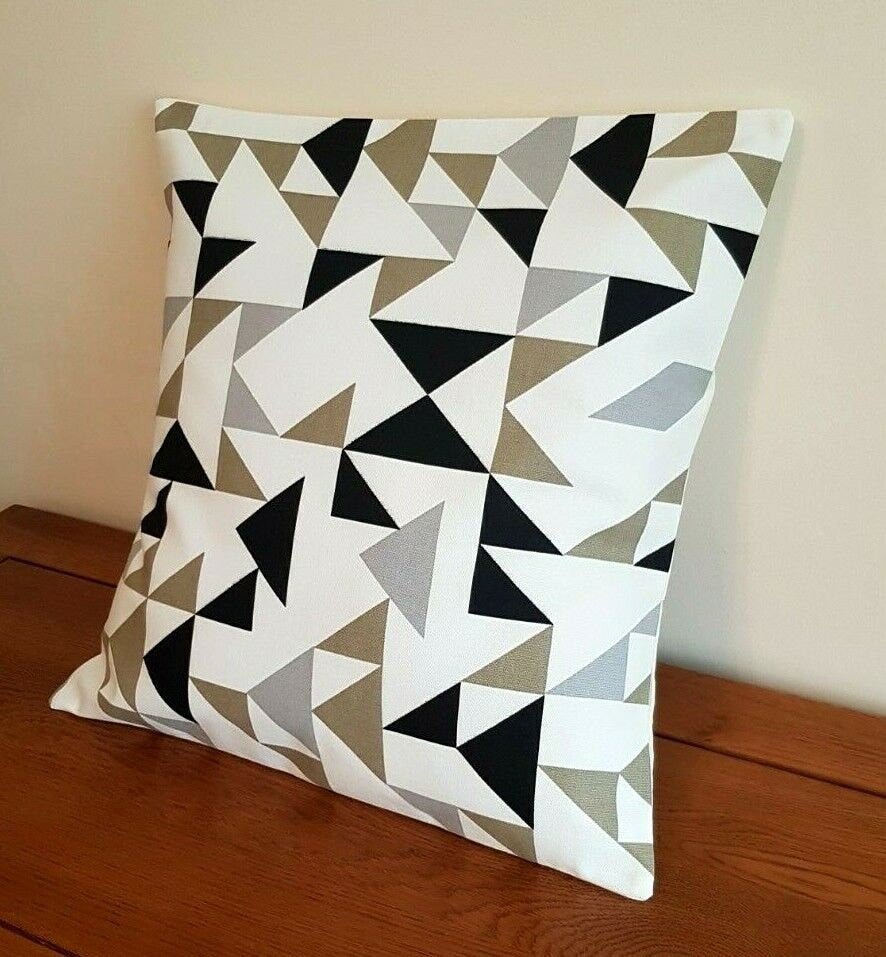 Cushion Cover Point To Point Graphite Black White Design 10" 12" 14" 16" 17" 18" 20" 22" 24" 26" Prestigious Textiles 100% Cotton Handmade - CushionCoverAndDecor