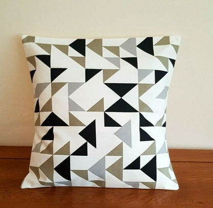 Cushion Cover Point To Point Graphite Black White Design 10" 12" 14" 16" 17" 18" 20" 22" 24" 26" Prestigious Textiles 100% Cotton Handmade - CushionCoverAndDecor