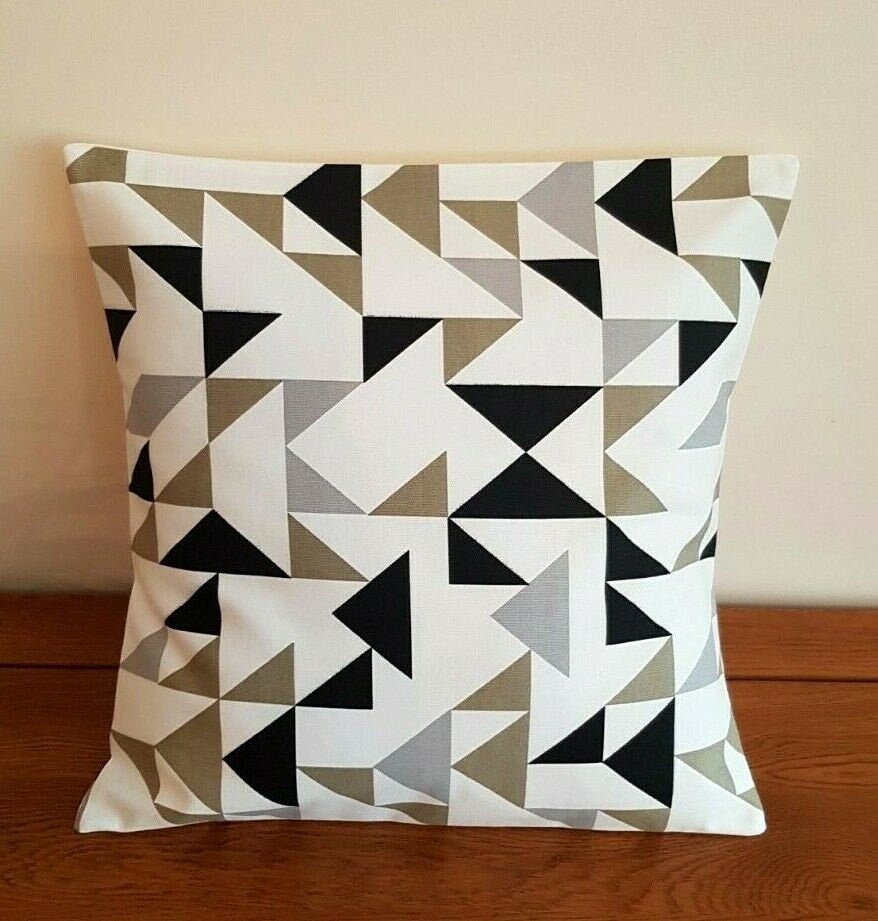 Cushion Cover Point To Point Graphite Black White Design 10" 12" 14" 16" 17" 18" 20" 22" 24" 26" Prestigious Textiles 100% Cotton Handmade - CushionCoverAndDecor