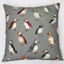 Cushion Cover Puffin Pummice Grey Design 10" 12" 14" 16" 17" 18" 20" 22" 24" 26" Handmade 100% Cotton - CushionCoverAndDecor