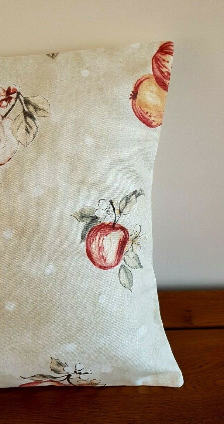 Cushion Cover Red Beige Green Apple Leaf Design 10" 12" 14" 16" 17" 18" 20" 22" 24" 26" 100% Cotton Handmade - CushionCoverAndDecor