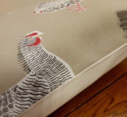 Cushion Cover Rooster Hen Chicken Sage Green Design , Easter Cushion cover 10" 12" 14" 16" 17" 18" 20" 22" 24" 26" Handmade 100% Cotton - CushionCoverAndDecor