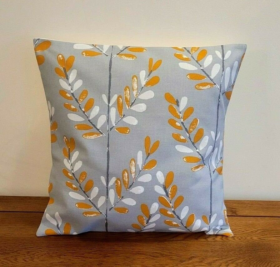 Cushion Cover Scandi Sprig Leaf Kiwi Green Design 12" 14" 16" 17" 18" 20" 22" 24" 26" Handmade 100% Cotton - CushionCoverAndDecor