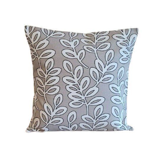 Cushion Cover Scandinavian Leaves Beige Latte Design 10" 12" 14" 16" 17" 18" 20" 22" 24" 26" ILiv Handmade 100% Cotton - CushionCoverAndDecor