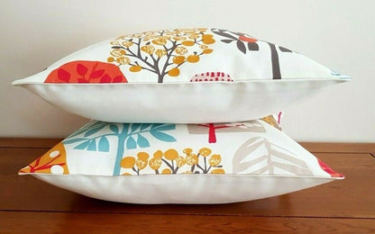 Cushion Cover Spice Orange Tree Blossom Design 10" 12" 14" 16" 17" 18" 20" 22" 24" 26" Clarke & Clarke Handmade 100% Cotton - CushionCoverAndDecor