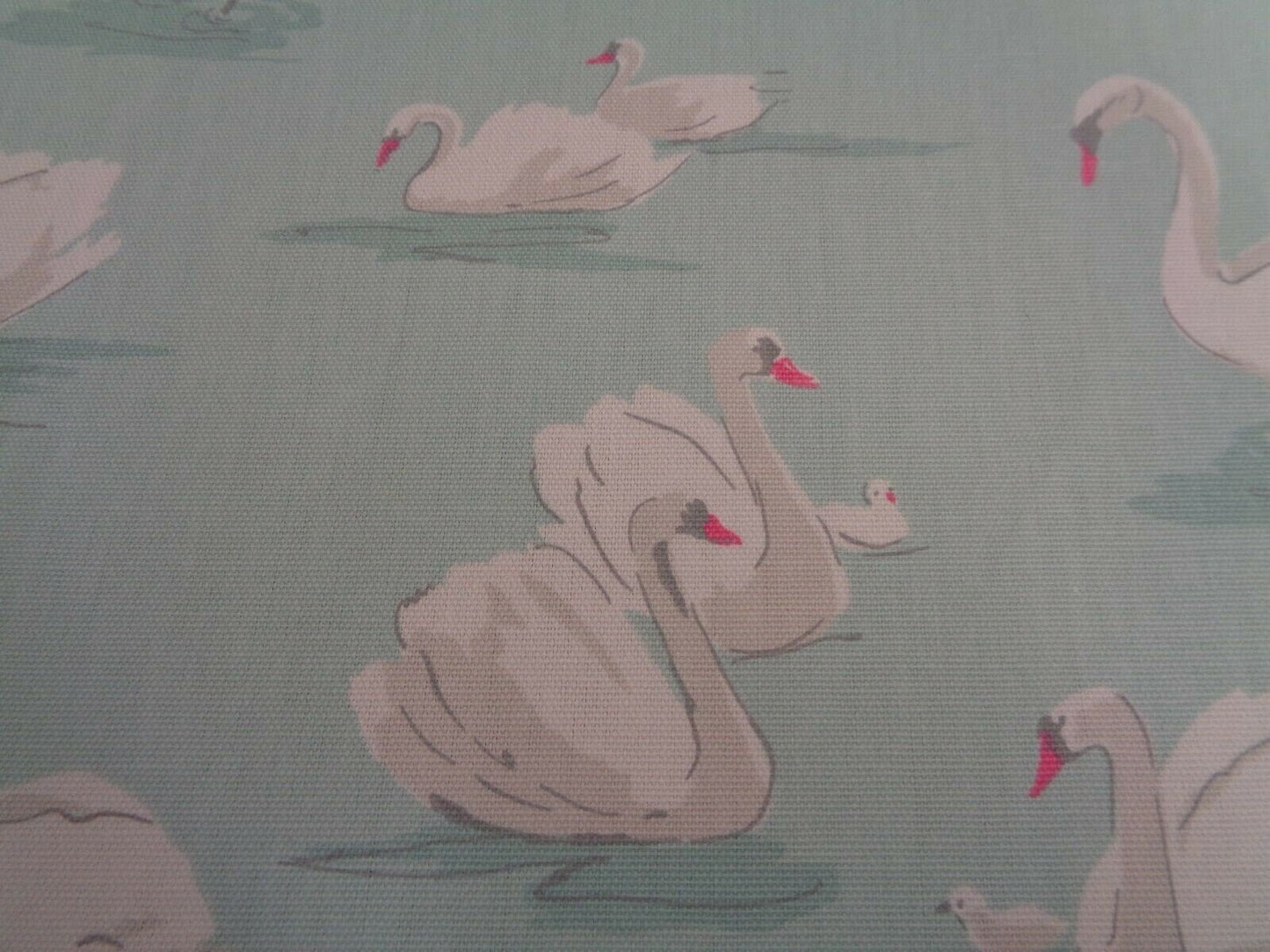 Cushion Cover Swans Blue Aqua White 10" 12" 14" 16" 17" 18" 20" 22" 24" 26" Clarke & Clarke Design 100% Cotton Handmade - CushionCoverAndDecor