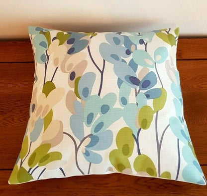 Cushion Cover Twirl Indigo Blue Green Beige Design 10" 12" 14" 16" 17" 18" 20" 22" 24" 26" 100% Cotton Handmade - CushionCoverAndDecor