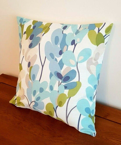 Cushion Cover Twirl Indigo Blue Green Beige Design 10" 12" 14" 16" 17" 18" 20" 22" 24" 26" 100% Cotton Handmade - CushionCoverAndDecor