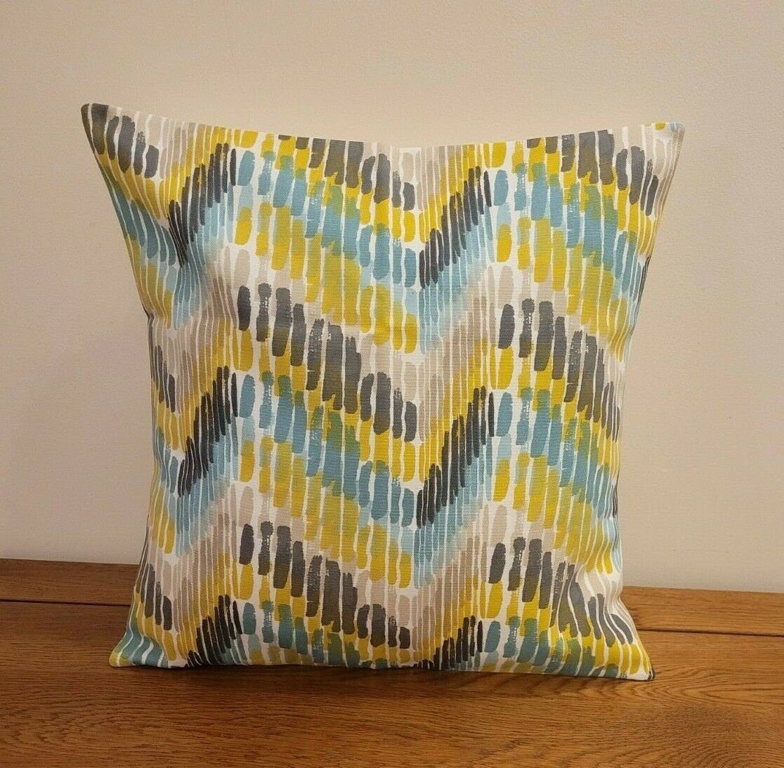 Cushion Cover Windjammer Chartreuse Green Teal Geometric Cariba Design 10" 12" 14" 16" 17" 18" 20" 22" 24" 26" Handmade 100% Cotton - CushionCoverAndDecor