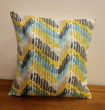 Cushion Cover Windjammer Chartreuse Green Teal Geometric Cariba Design 10" 12" 14" 16" 17" 18" 20" 22" 24" 26" Handmade 100% Cotton - CushionCoverAndDecor