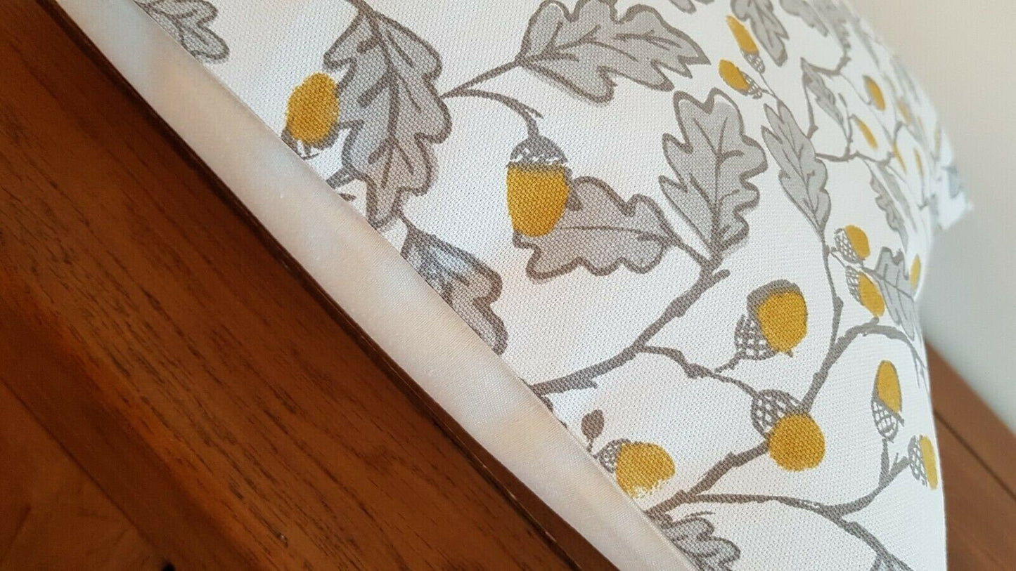 Cushion Cover Yellow Grey Acorn Trail 10" 12" 14" 16" 17" 18" 20" 22" 24" 26" Clarke & Clarke Design Handmade 100% Cotton - CushionCoverAndDecor