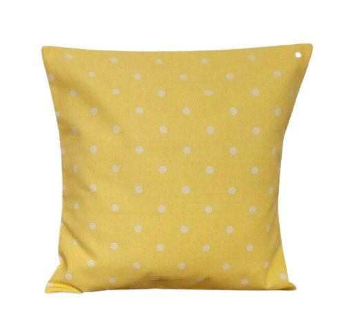 Cushion Cover Yellow White Polka Dot Spotty Design , Easter Cushion cover 10" 12" 14" 16" 17" 18" 20" 22" 24" 26" Handmade 100% Cotton - CushionCoverAndDecor