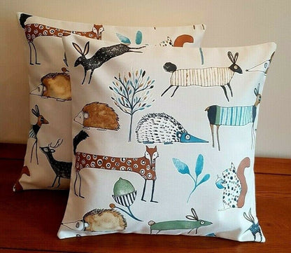 Cushion Pillow Cover Beige "Oh My Deer Colonial " Design ,Decorative Cushion , Throw Pillow , 10" 12 " 14" 16" 17" 18" 20" 22" 24" 26" - CushionCoverAndDecor