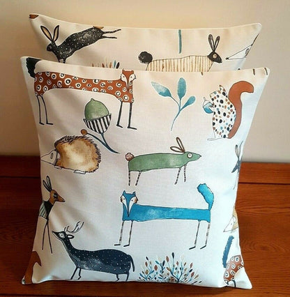 Cushion Pillow Cover Beige "Oh My Deer Colonial " Design ,Decorative Cushion , Throw Pillow , 10" 12 " 14" 16" 17" 18" 20" 22" 24" 26" - CushionCoverAndDecor