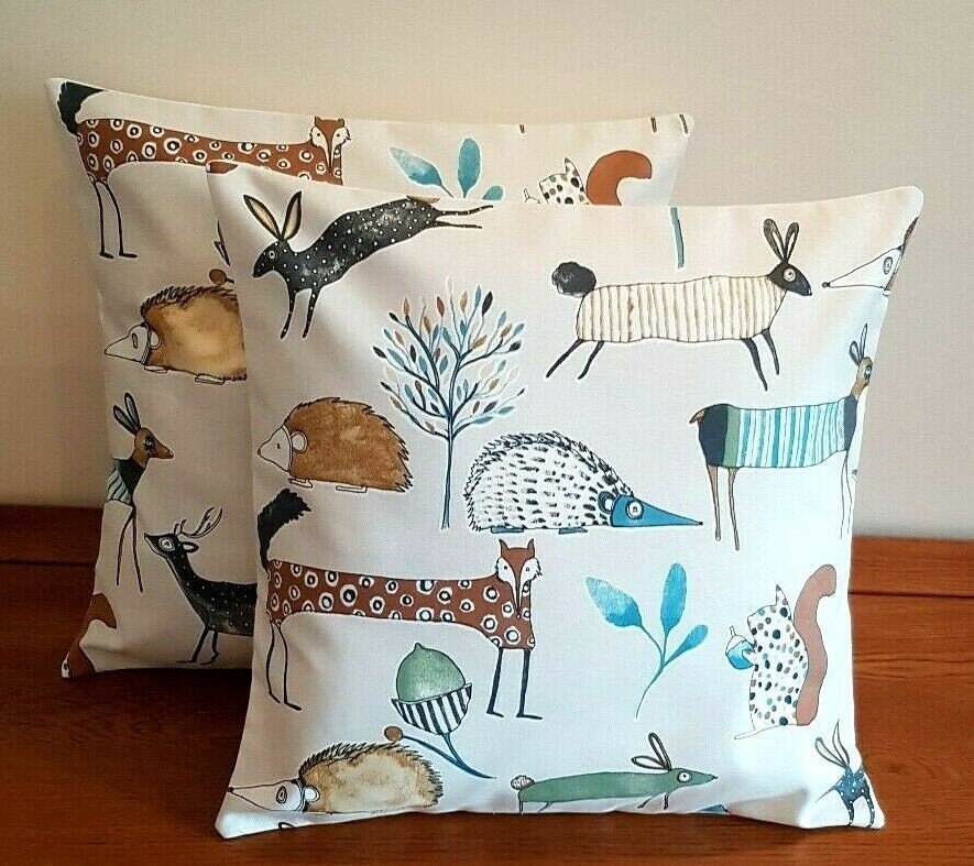 Cushion Pillow Cover Beige "Oh My Deer Colonial " Design ,Decorative Cushion , Throw Pillow , 10" 12 " 14" 16" 17" 18" 20" 22" 24" 26" - CushionCoverAndDecor