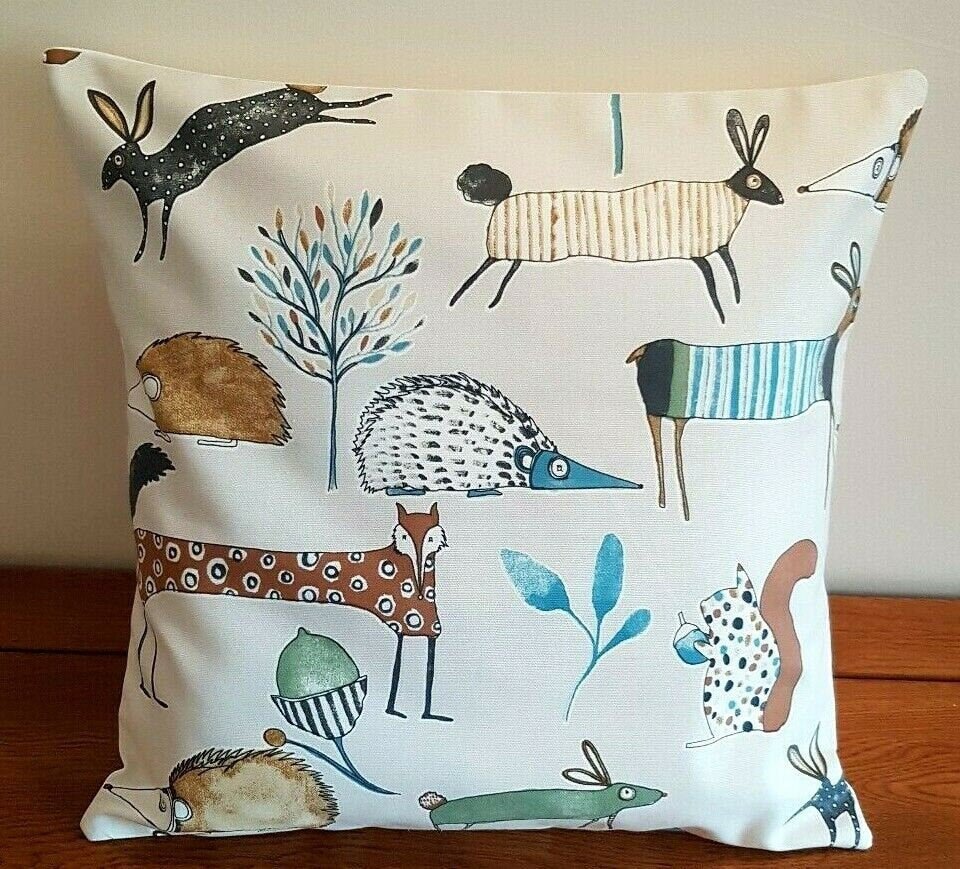 Cushion Pillow Cover Beige "Oh My Deer Colonial " Design ,Decorative Cushion , Throw Pillow , 10" 12 " 14" 16" 17" 18" 20" 22" 24" 26" - CushionCoverAndDecor