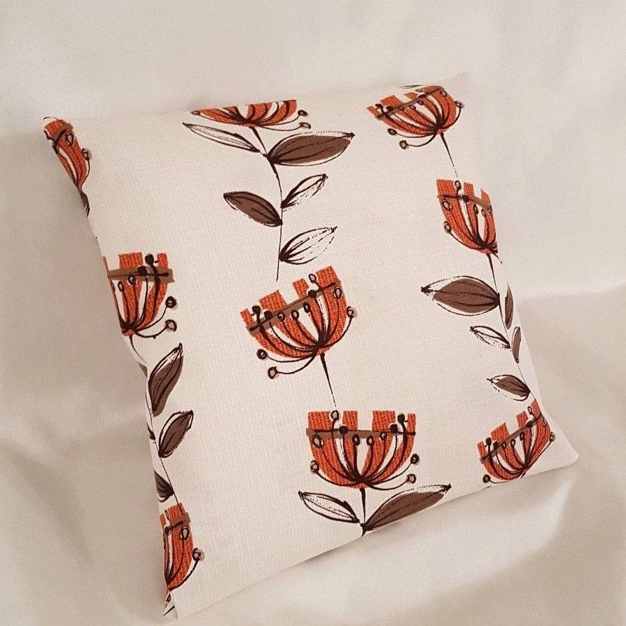 Cushion Pillow Cover Belfield Kristen Floral Orange Design 10" 12 " 14" 16" 17" 18" 20" 22" 24" 26" Handmade 100% Cotton - CushionCoverAndDecor