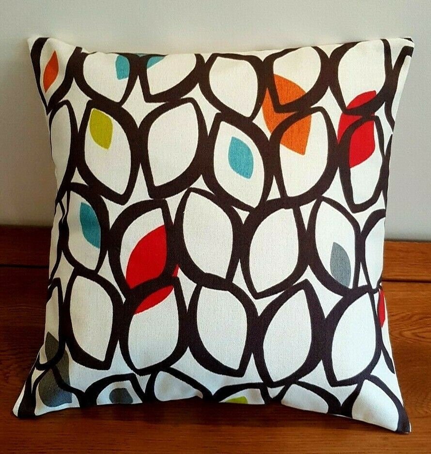 Cushion Pillow Cover Cedar Cinnamon Red Geometric Design 10" 12" 14" 16" 17" 18" 20" 22" 24" 26" Throw Pillow , Pillowcase, 100% Cotton - CushionCoverAndDecor