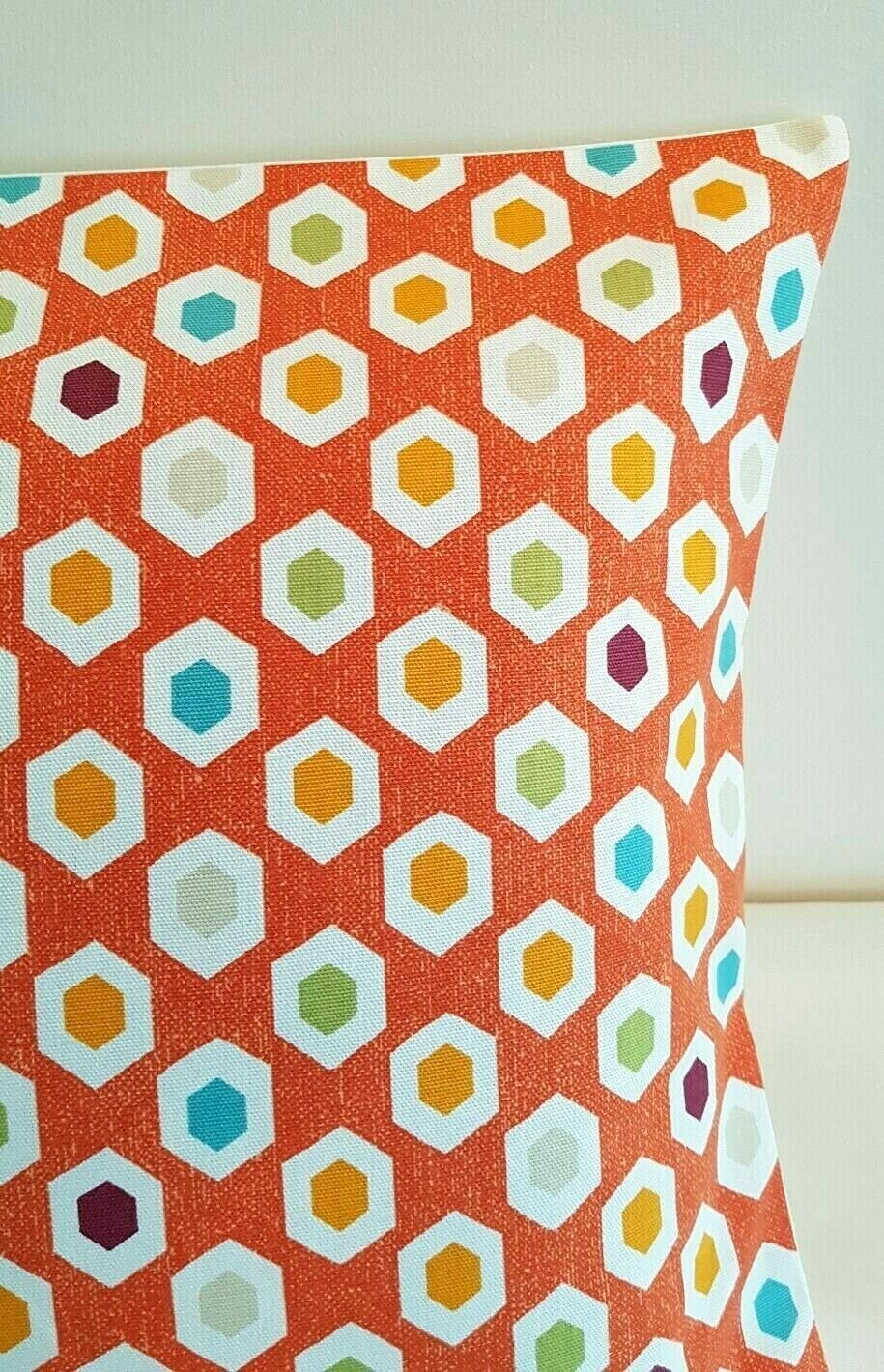 Cushion Pillow Cover Mango Orange Geometric Design 10" 12" 14" 16" 17" 18" 20" 22" 24" 26" Prestigious Textiles Baxia 100% Cotton Handmade - CushionCoverAndDecor