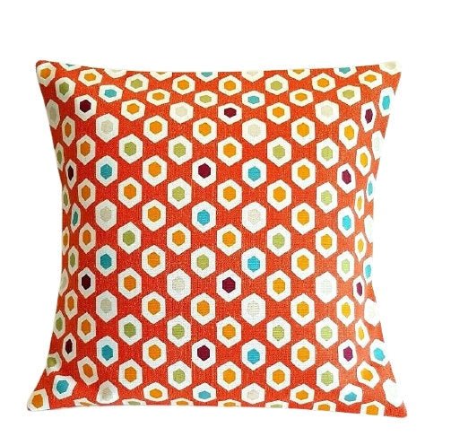 Cushion Pillow Cover Mango Orange Geometric Design 10" 12" 14" 16" 17" 18" 20" 22" 24" 26" Prestigious Textiles Baxia 100% Cotton Handmade - CushionCoverAndDecor