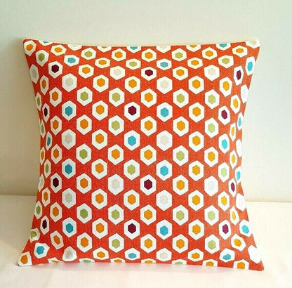 Cushion Pillow Cover Mango Orange Geometric Design 10" 12" 14" 16" 17" 18" 20" 22" 24" 26" Prestigious Textiles Baxia 100% Cotton Handmade - CushionCoverAndDecor