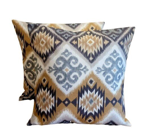 Cushion Pillow Cover Navajo Aztec Geometric Tamarind Brown Beige 10" 12" 14" 16" 17" 18" 20" 22" 24" 26" Handmade 100% Cotton - CushionCoverAndDecor