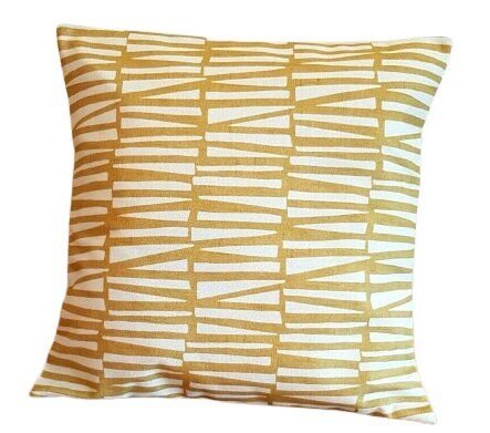 Cushion Pillow Cover Yellow Mustard Geometric Design 10" 12" 14" 16" 17" 18" 22" 24" 24" 26" 100% Cotton Fabric Handmade - CushionCoverAndDecor