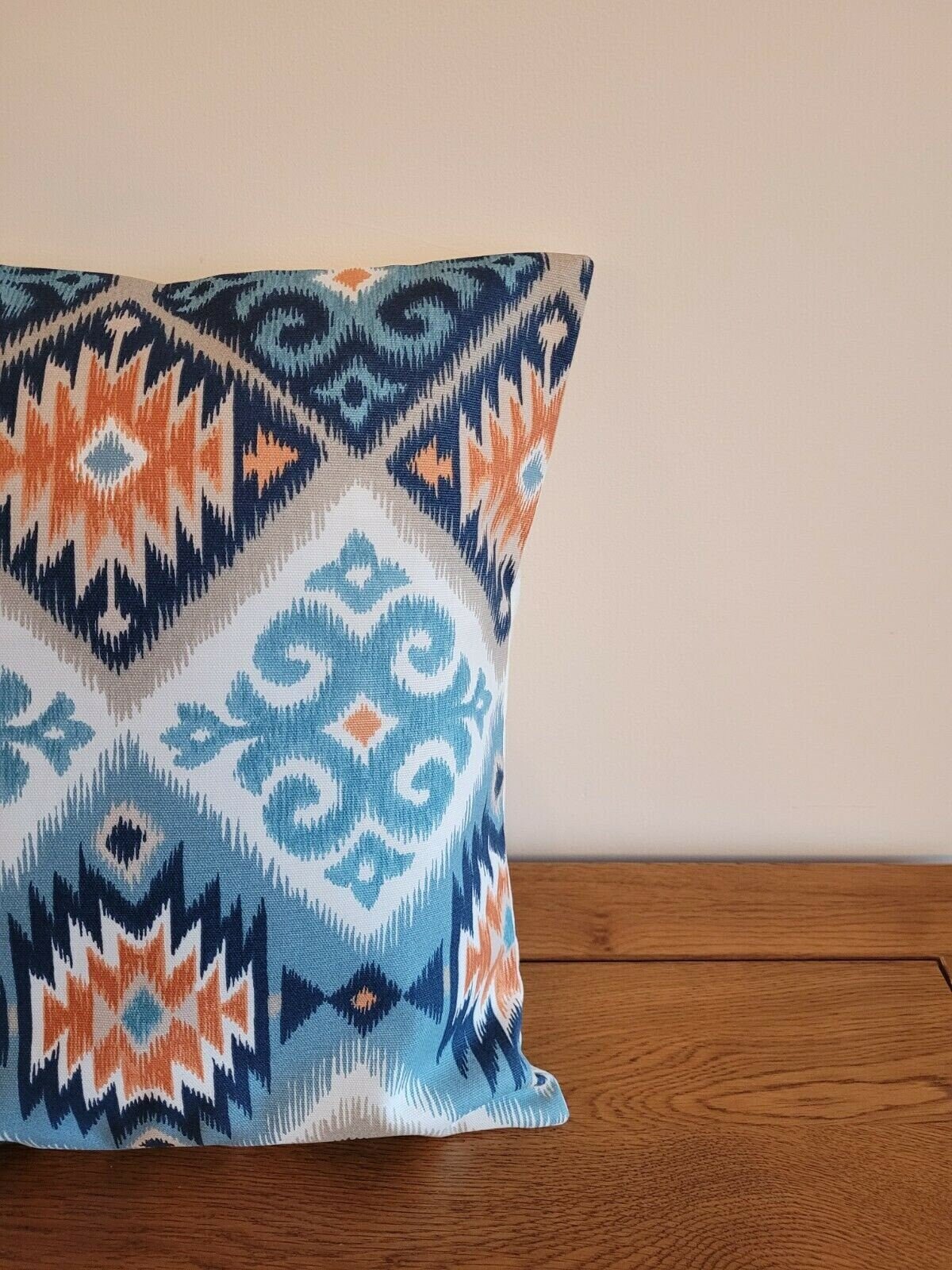 Cushion Pillow Decorative Cover 10" 12" 14" 16" 17" 18" 20" 22" 24" 26" iLiv Navajo Aztec Indigo Teal Blue Orange Handmade 100% Cotton - CushionCoverAndDecor