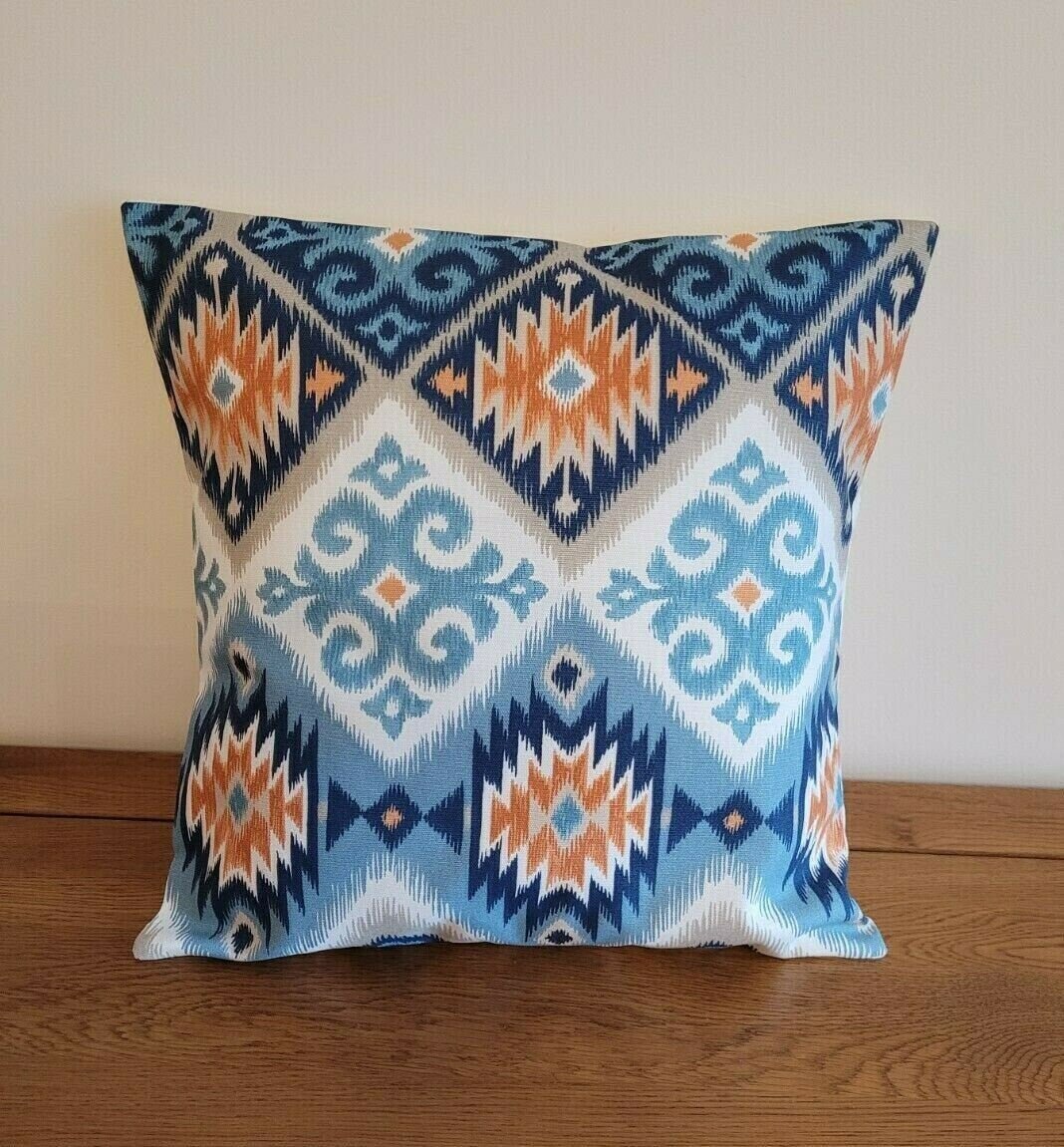 Cushion Pillow Decorative Cover 10" 12" 14" 16" 17" 18" 20" 22" 24" 26" iLiv Navajo Aztec Indigo Teal Blue Orange Handmade 100% Cotton - CushionCoverAndDecor