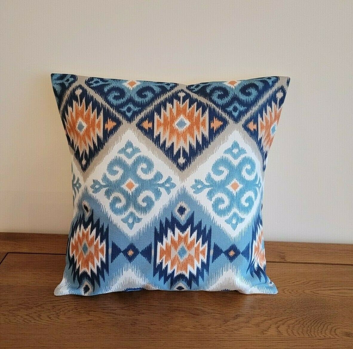 Cushion Pillow Decorative Cover 10" 12" 14" 16" 17" 18" 20" 22" 24" 26" iLiv Navajo Aztec Indigo Teal Blue Orange Handmade 100% Cotton - CushionCoverAndDecor