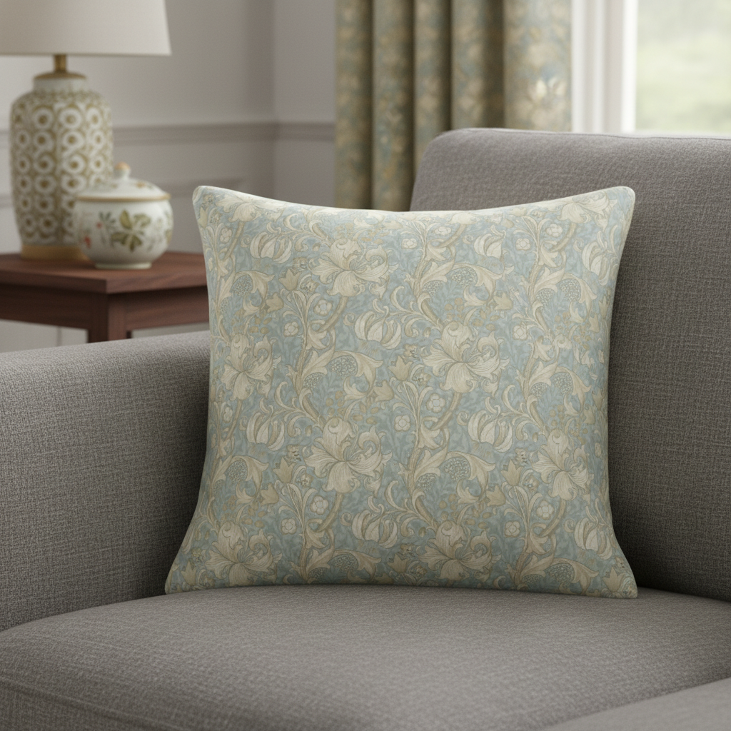 William Morris Golden Lily Floral Pool Cushion Cover