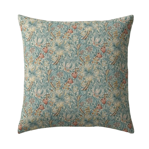 William Morris Golden Lily Floral Tourmaline Cushion Cover