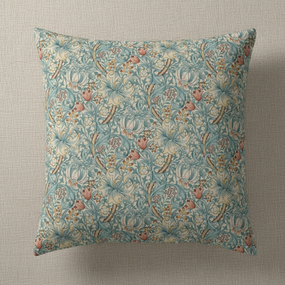 William Morris Golden Lily Floral Tourmaline Cushion Cover