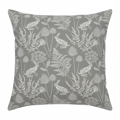 Kielder Hare Dove Grey Cushion Cover