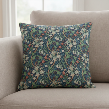 William Morris Golden Lily Floral Jewel Cushion Cover