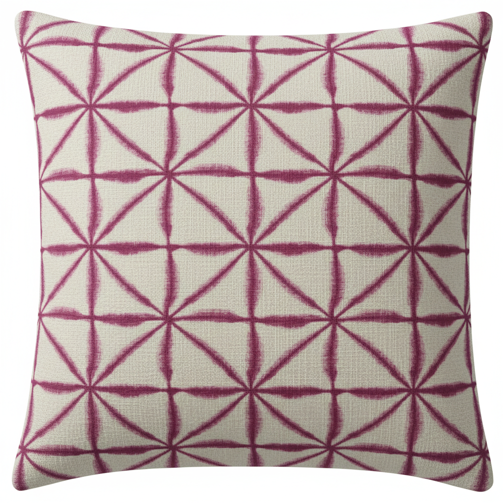 Nussa Pink Raspberry Abstract Geometric Cushion Cover
