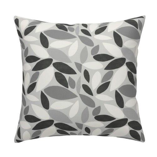 Modern Monochrome Leaf Pattern Cushion Cover