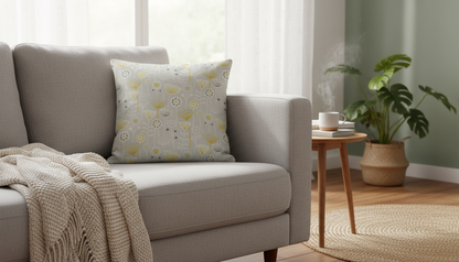 Scandi Floral Bergen Grey Cushion Cover