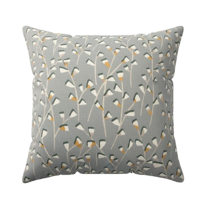 Modern Grey Floral Pattern Tenby Mineral Cushion Cover