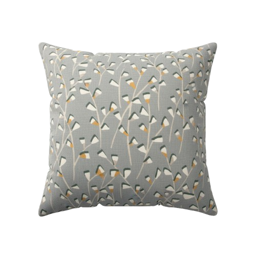 Modern Grey Floral Pattern Tenby Mineral Cushion Cover