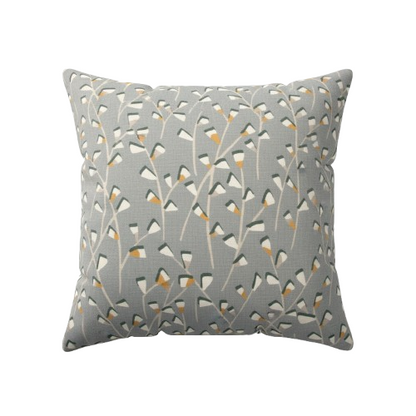 Modern Grey Floral Pattern Tenby Mineral Cushion Cover