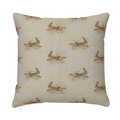 Fodera per cuscino beige Leaping Hares