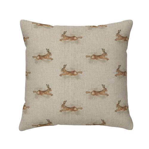 Fodera per cuscino beige Leaping Hares