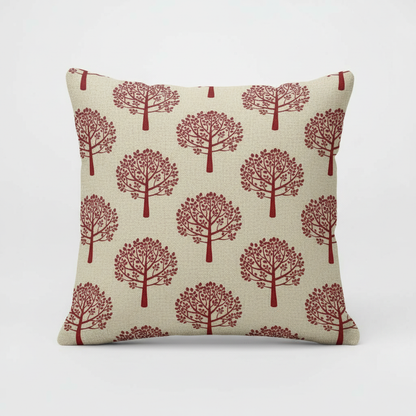 Mulberry Trees Red Cushion Cover