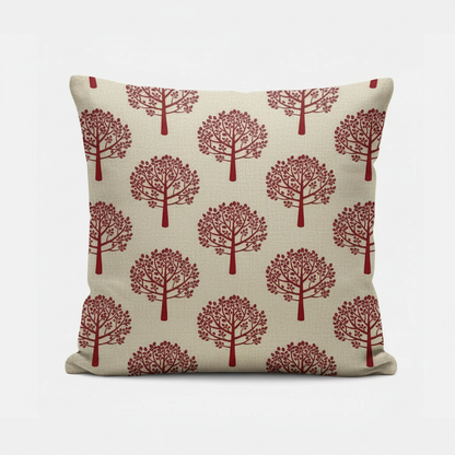 Mulberry Trees Red Cushion Cover