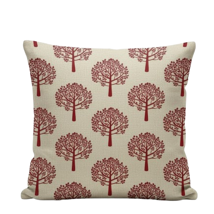 Mulberry Trees Red Cushion Cover